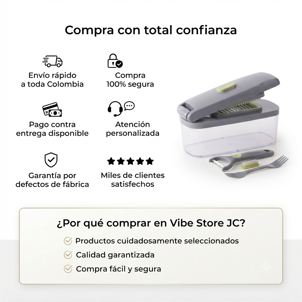 Cortador de Verduras Multifuncional 14 en 1 | Rápido, Seguro y Fácil de Limpiar