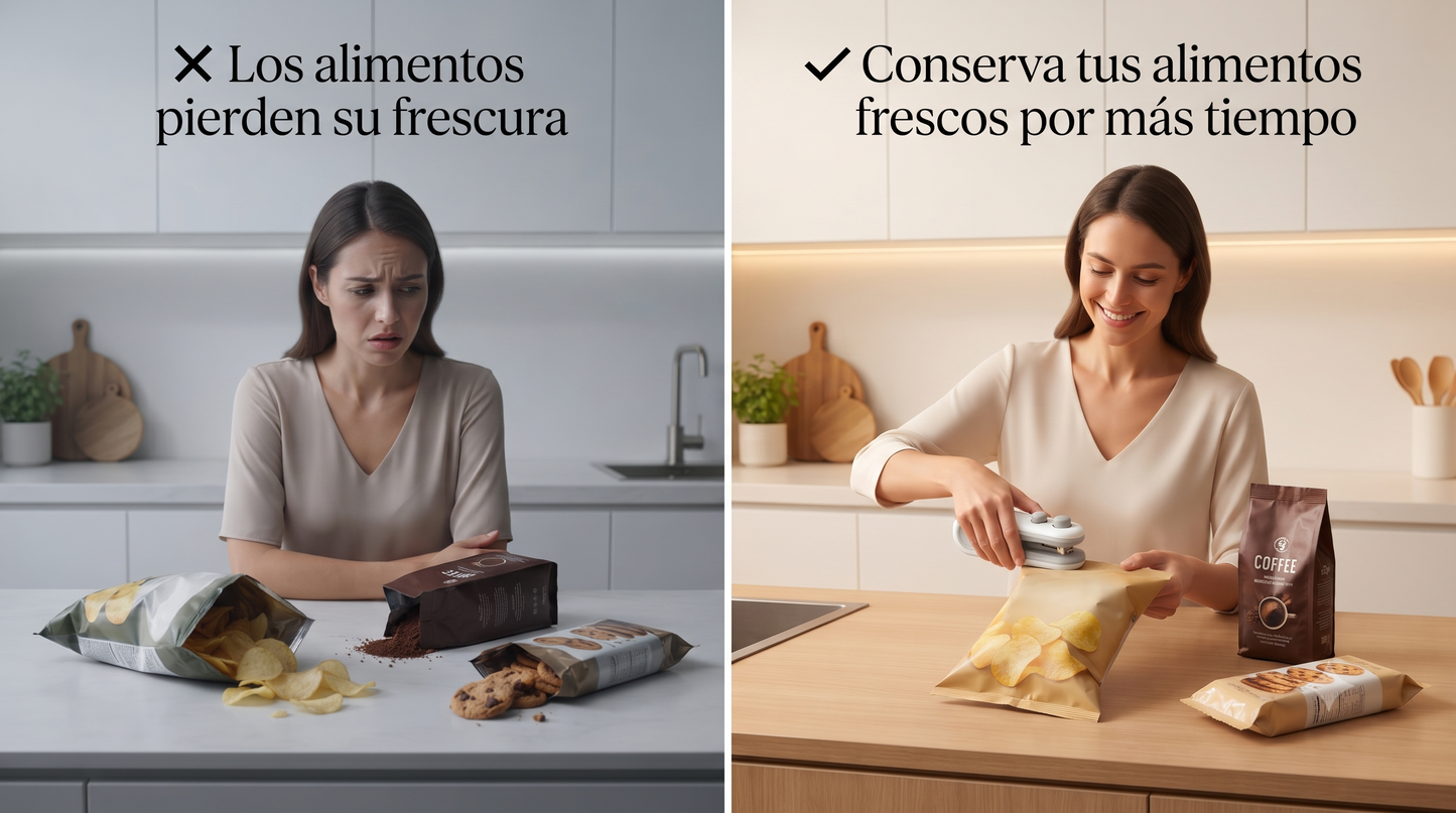 Mini Sellador de Bolsas Recargable USB 2 en 1 | Sella y Conserva tus Alimentos